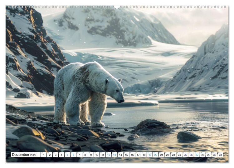 Produktbild: Wei&szlig;e W&auml;chter des Nordens: Ein Jahr im Reich der Eisb&auml;ren (Wandkalender 2026 DIN A2 quer), CALVENDO Monatskalender