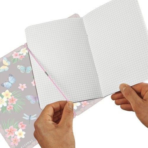 Produktbild: Herlitz Notizheft flex A4, 40 Blatt kariert + 40 Blatt liniert, Ladylike Butterflies, gelocht, Perforation my.book