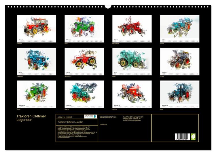 Produktbild: Traktoren Oldtimer Legenden (Wandkalender 2026 DIN A2 quer), CALVENDO Monatskalender