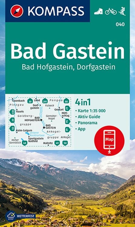 Produktbild: KOMPASS Wanderkarte 040 Bad Gastein, Bad Hofgastein, Dorfgastein 1:35.000