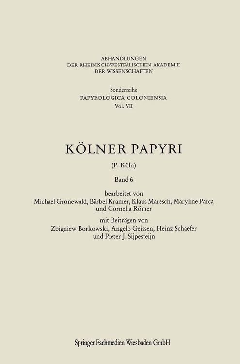 Produktbild: K&ouml;lner Papyri