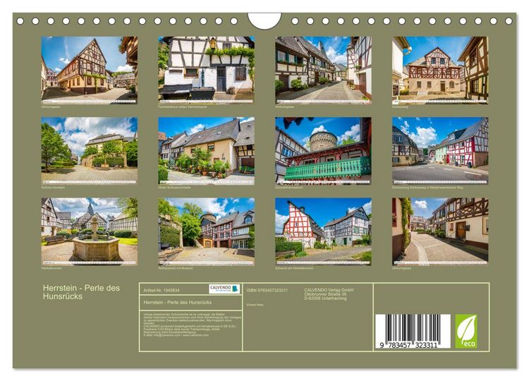 Produktbild: Herrstein - Perle des Hunsr&uuml;cks (Wandkalender 2026 DIN A4 quer), CALVENDO Monatskalender