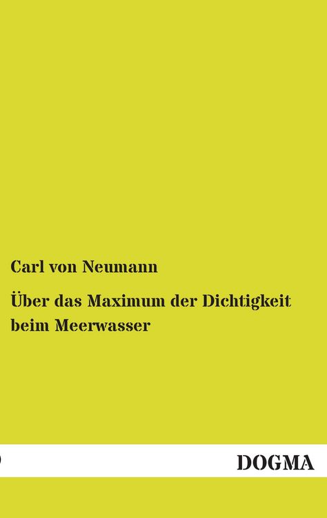 Produktbild: &Uuml;ber das Maximum der Dichtigkeit beim Meerwasser