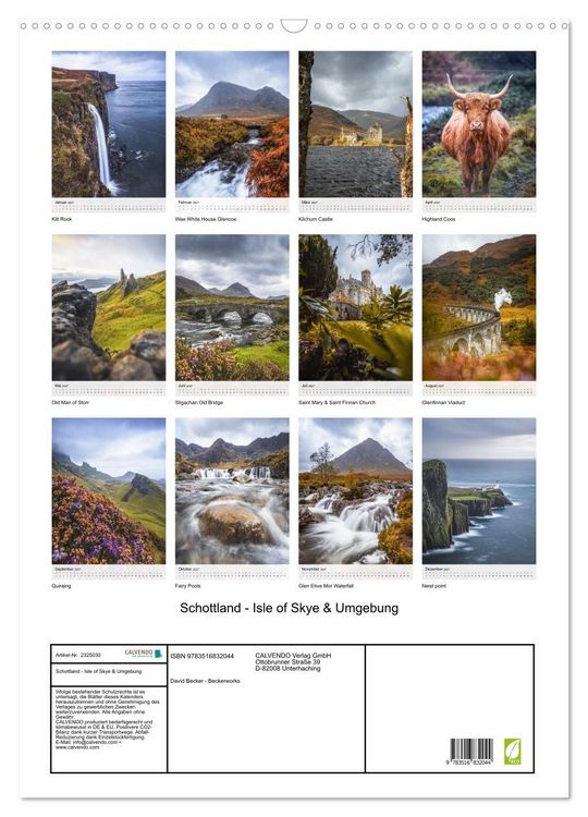 Produktbild: Schottland - Isle of Skye & Umgebung (Wandkalender 2027 DIN A2 hoch), CALVENDO Monatskalender