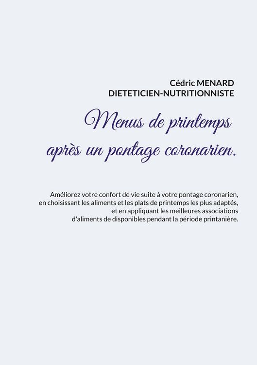 Produktbild: Menus de printemps apr&egrave;s un pontage coronarien.