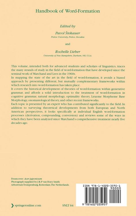 Produktbild: Handbook of Word-Formation