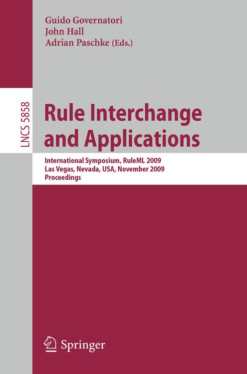Produktbild: Rule Interchange and Applications