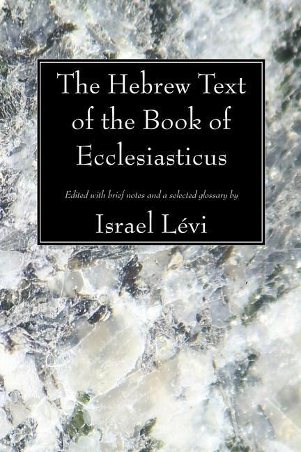 Produktbild: The Hebrew Text of the Book of Ecclesiasticus