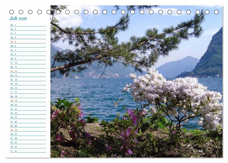 Produktbild: Wundersch&ouml;nes Tessin (Tischkalender 2026 DIN A5 quer), CALVENDO Monatskalender