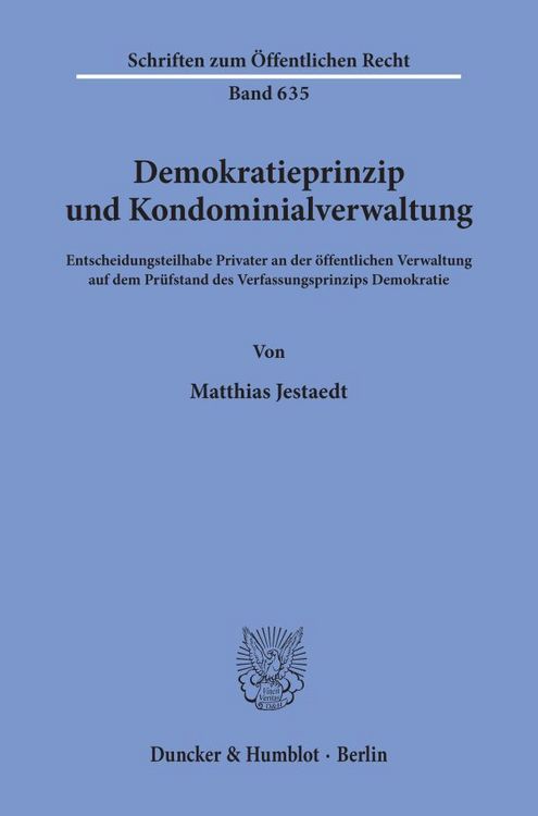 Produktbild: Demokratieprinzip und Kondominialverwaltung.