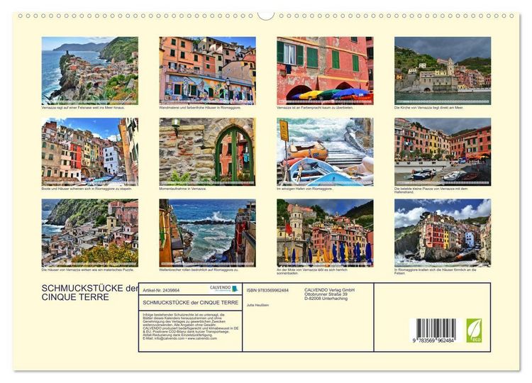 Produktbild: SCHMUCKST&Uuml;CKE der CINQUE TERRE (hochwertiger Premium Wandkalender 2027 DIN A2 quer), Kunstdruck in Hochglanz