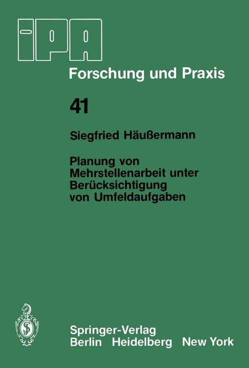 Produktbild: Planung von Mehrstellenarbeit unter Ber&uuml;cksichtigung von Umfeldaufgaben