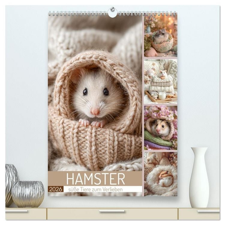 Produktbild: Hamster - s&uuml;&szlig;e Tiere zum Verlieben (hochwertiger Premium Wandkalender 2026 DIN A2 hoch), Kunstdruck in Hochglanz