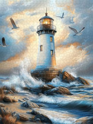 Produktbild: CALVENDO Puzzle Wegweiser der See - Ein Licht f&uuml;r Seefahrer | 1000 Teile Lege-Gr&ouml;&szlig;e 64x48cm Foto-Puzzle f&uuml;r gl&uuml;ckliche Stunden