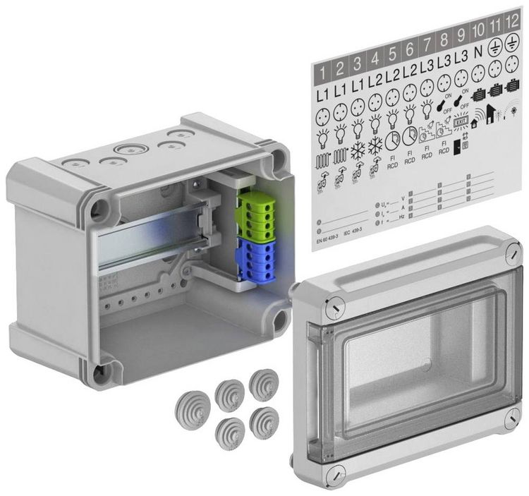 Produktbild: OBO Bettermann 2008804 SDB 05 PS Kleinverteiler Aufputz Anzahl Reihen = 1 Inhalt 1St.