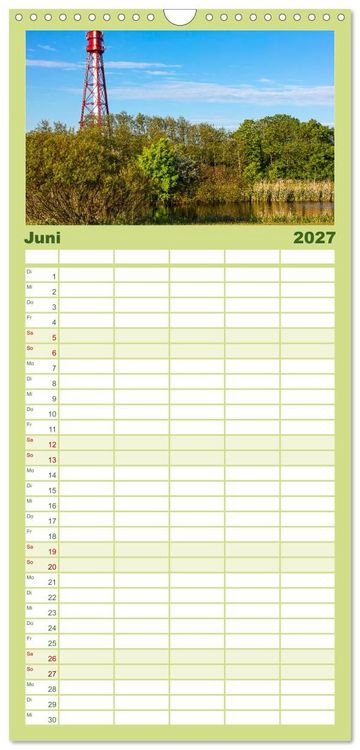 Produktbild: Familienplaner 2027 - Tour de Ostfriesland mit 5 Spalten (Wandkalender, 21 x 45 cm) CALVENDO