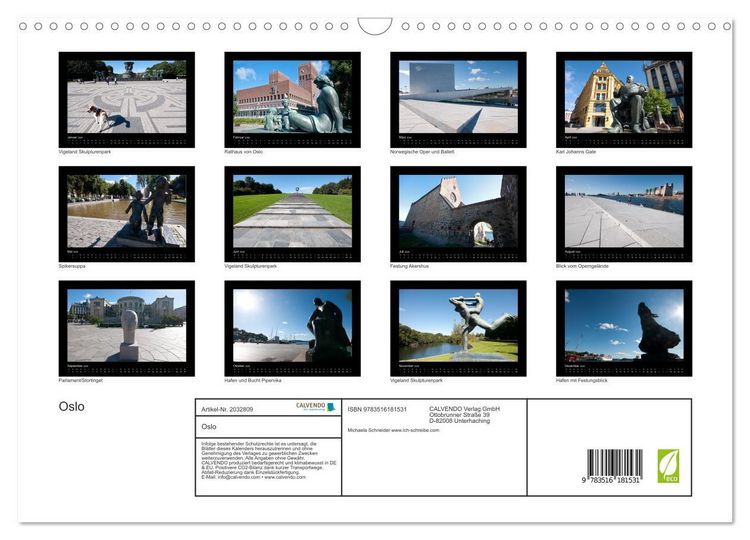 Produktbild: Oslo (Wandkalender 2026 DIN A3 quer), CALVENDO Monatskalender