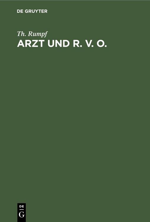 Produktbild: Arzt und R. V. O.