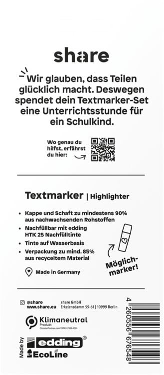 Produktbild: share Textmarker neongelb-neonorange 2er Set