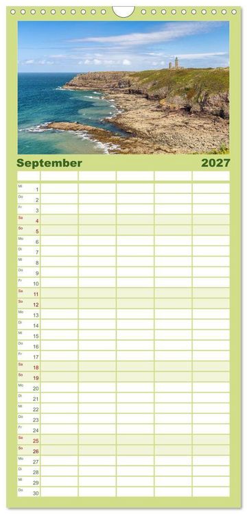 Produktbild: Familienplaner 2027 - Smaragdk&uuml;ste C&ocirc;te d'&Eacute;meraude. Der malerische Norden der Bretagne mit 5 Spalten (Wandkalender, 21 x 45 cm) CALVENDO