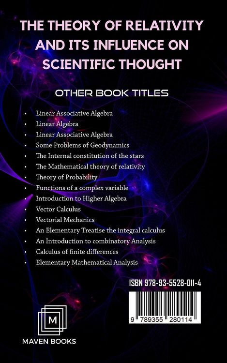 Produktbild: The Theory of Relativity and Its Influence on Scientific Thought