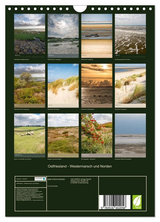 Produktbild: Ostfriesland - Westermarsch und Norden (Wandkalender 2026 DIN A4 hoch), CALVENDO Monatskalender