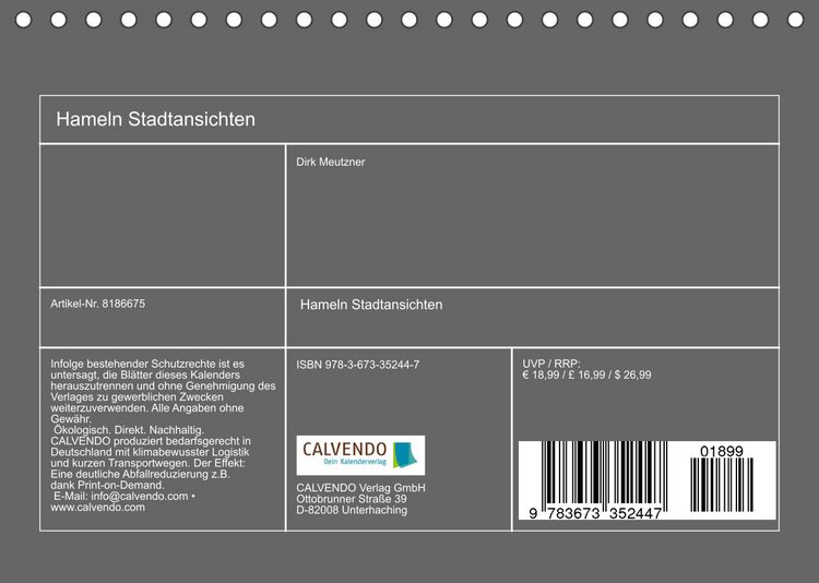 Produktbild: Hameln Stadtansichten (Tischkalender 2022 DIN A5 quer)