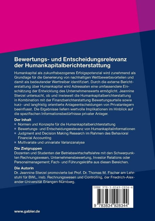 Produktbild: Bewertungs- und Entscheidungsrelevanz der Humankapitalberichterstattung