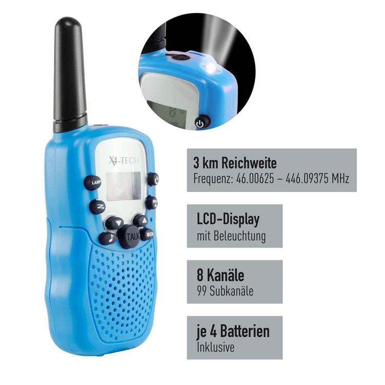 Produktbild: X4-TECH Walkie Talkie 2er Set blau