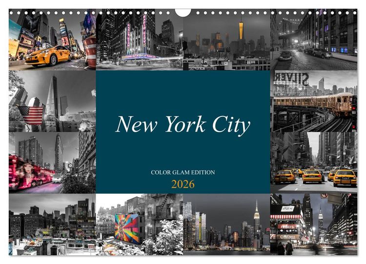 Produktbild: New York City - Color Glam Edition (Wandkalender 2026 DIN A3 quer), CALVENDO Monatskalender