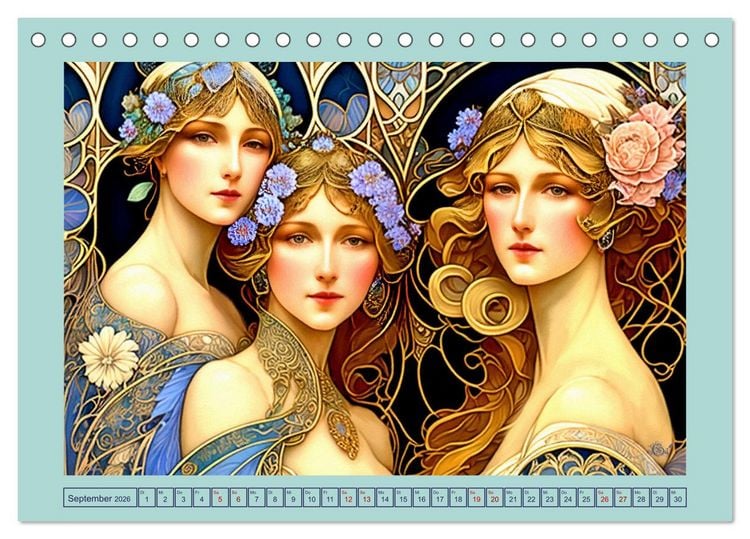 Produktbild: Art Deco Freundinnen (Tischkalender 2026 DIN A5 quer), CALVENDO Monatskalender