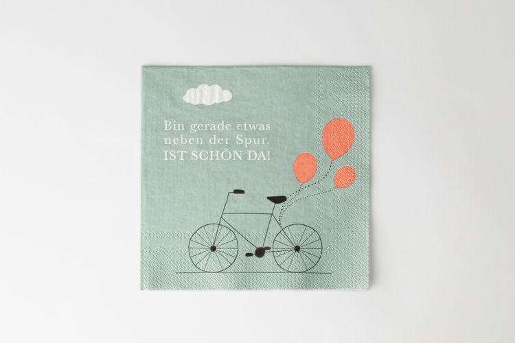 Produktbild: R&auml;der Serviette "Bin gerade etwas neben"