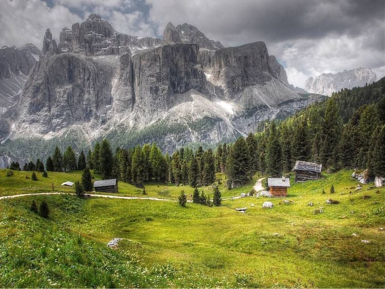 Produktbild: CALVENDO Puzzle Kolfuschger Hochalm mit Sella Massiv - Gr&ouml;den | 1000 Teile Lege-Gr&ouml;&szlig;e 64x48cm Foto-Puzzle f&uuml;r gl&uuml;ckliche Stunden