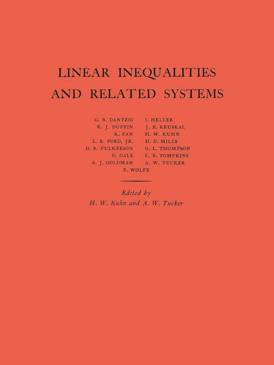 Produktbild: Linear Inequalities and Related Systems