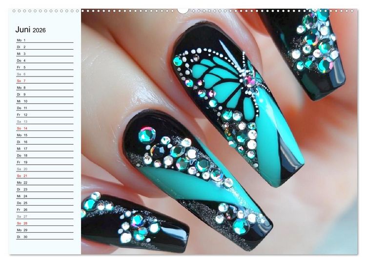 Produktbild: Kreative Nagelkunst. Ausdrucksstarke Designs und Farben (Wandkalender 2026 DIN A2 quer), CALVENDO Monatskalender