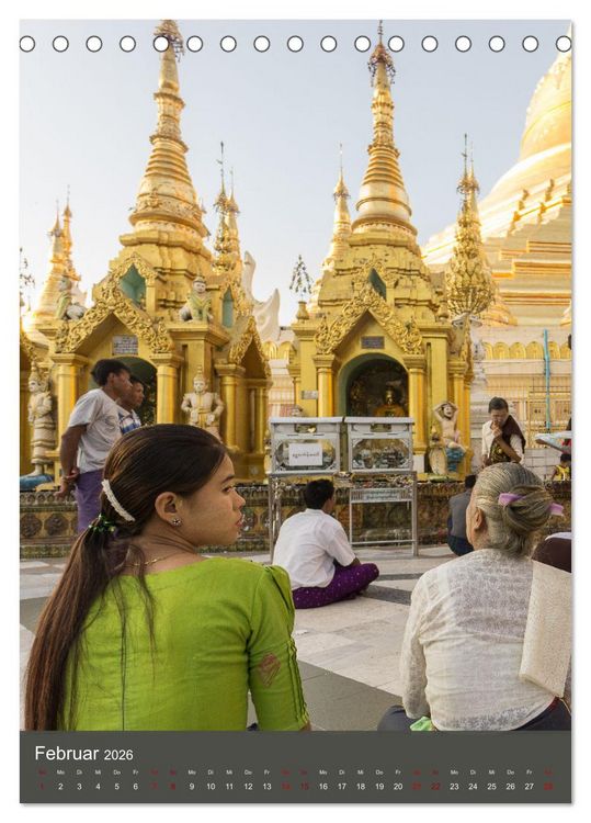 Produktbild: Reise durch Myanmar (Tischkalender 2026 DIN A5 hoch), CALVENDO Monatskalender