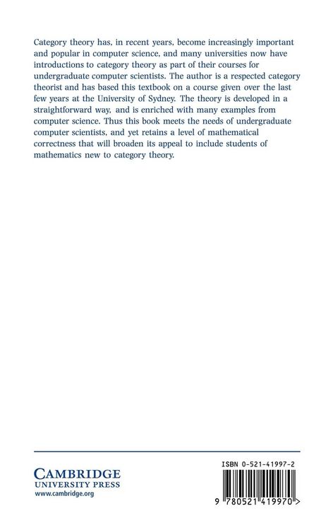 Produktbild: Categories and Computer Science