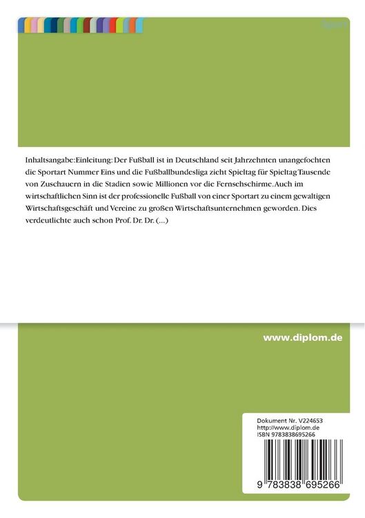 Produktbild: Auswirkungen von Trainerwechseln auf den sportlichen Erfolg in der Fu&szlig;ball-Bundesliga