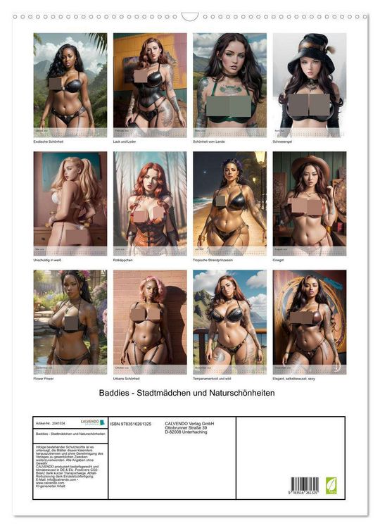 Produktbild: Baddies - Stadtm&auml;dchen und Natursch&ouml;nheiten (Wandkalender 2026 DIN A2 hoch), CALVENDO Monatskalender