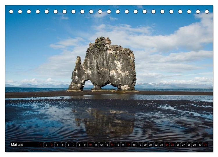 Produktbild: Island (Tischkalender 2026 DIN A5 quer), CALVENDO Monatskalender