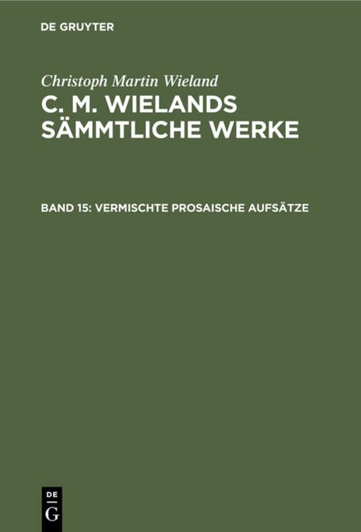 Produktbild: Vermischte prosaische Aufs&auml;tze