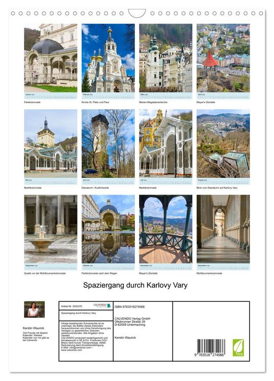 Produktbild: Spaziergang durch Karlovy Vary (Wandkalender 2026 DIN A3 hoch), CALVENDO Monatskalender