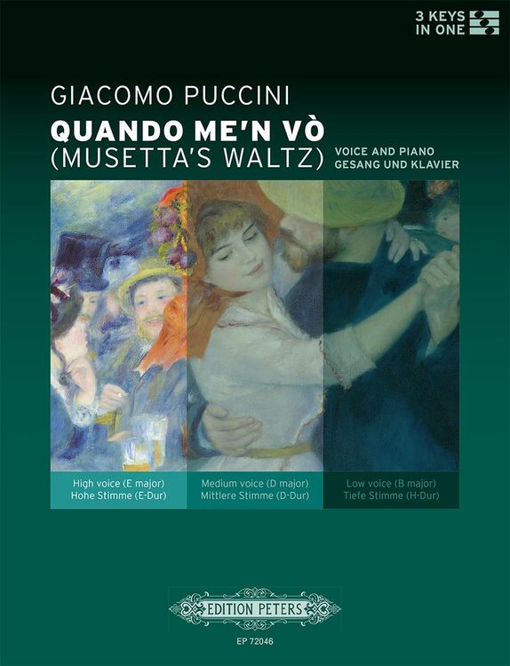 Produktbild: Puccini, G: Quando Me'n V&ograve; for Voice and Piano (3 Keys in On