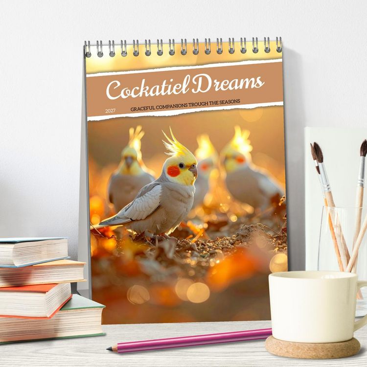 Produktbild: Cockatiel Dreams (Desk Calendar 2027 DIN A5 portrait), CALVENDO 12 Month DeskCalendar