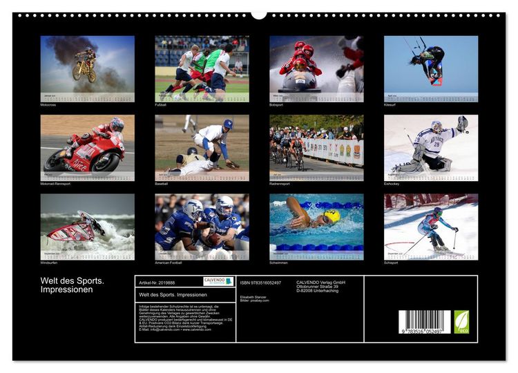 Produktbild: Welt des Sports. Impressionen (hochwertiger Premium Wandkalender 2026 DIN A2 quer), Kunstdruck in Hochglanz
