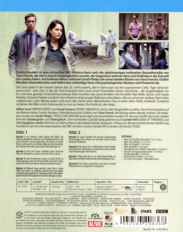 Produktbild: Dublin Murders - nach den Bestsellern &rsaquo;Grabesgr&uuml;n&lsaquo; & &rsaquo;Totengleich&lsaquo; von Tana French (Mordkommission Dublin) [2 BRs]