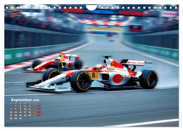 Produktbild: Formel E, Strom, Speed und Sieg (Wandkalender 2026 DIN A4 quer), CALVENDO Monatskalender