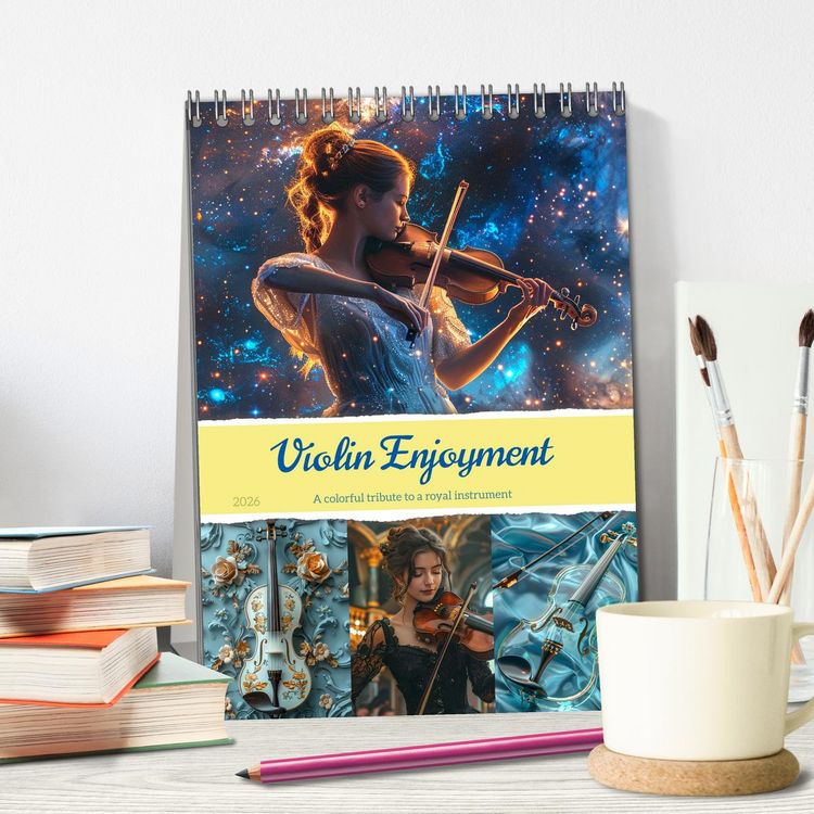Produktbild: Violin Enjoyment (Desk Calendar 2026 DIN A5 portrait), CALVENDO 12 Month DeskCalendar