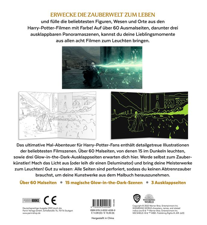 Produktbild: Aus den Filmen zu Harry Potter: Glow-in-the-Dark Malbuch