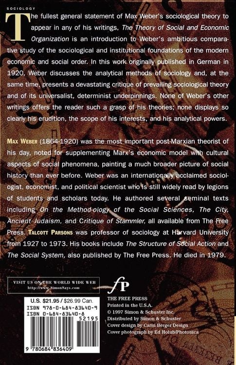 Produktbild: The Theory Of Social And Economic Organization